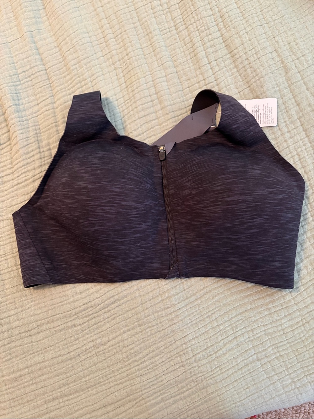 lululemon athletica Front-Zip Sports Bra in Heather Charcoal